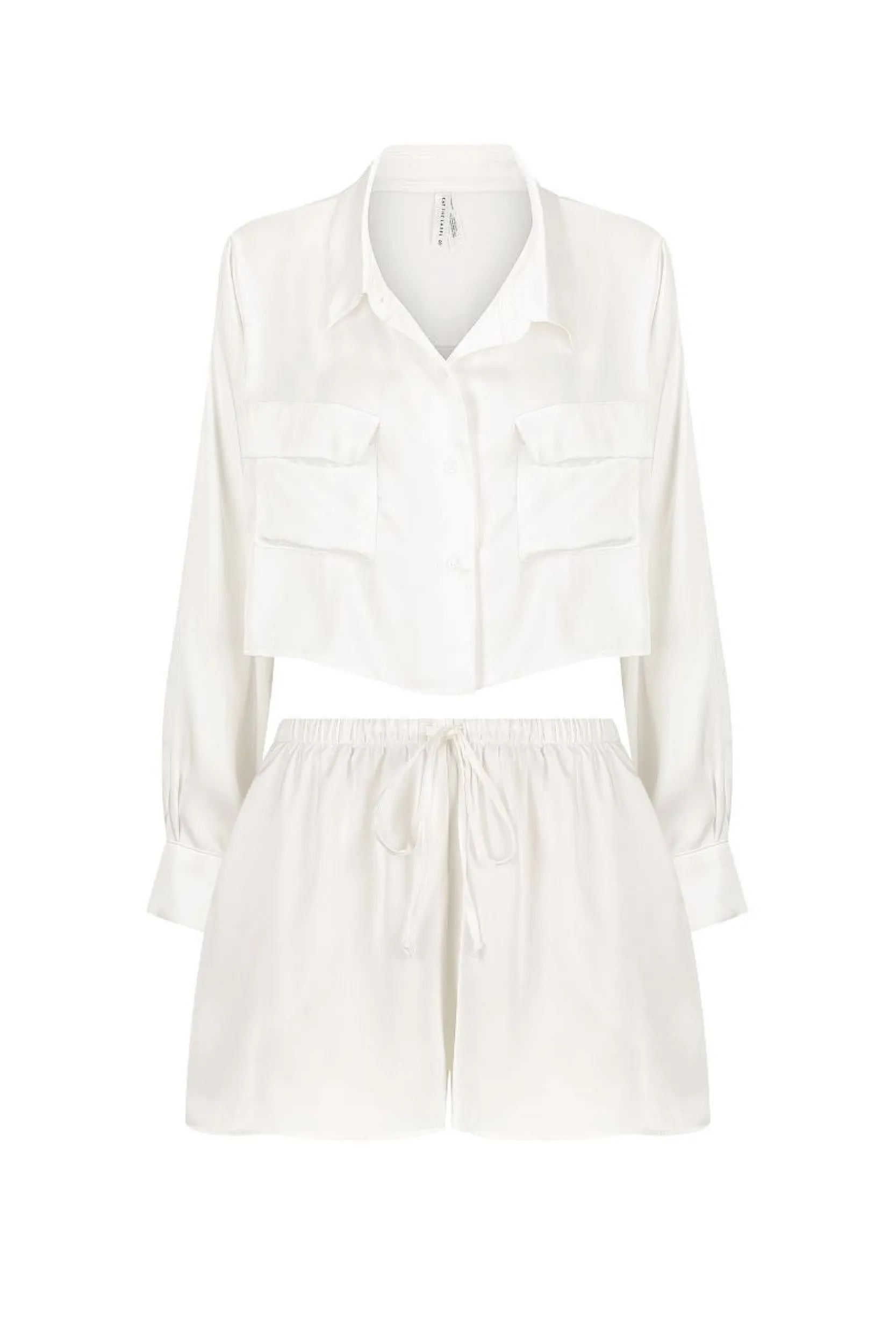 Kat The Label Gracie Shirt Short Set Ivory | Sleep Sets | Sleep Sets