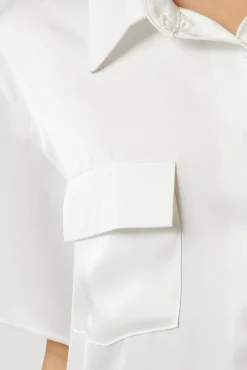 Kat The Label Gracie Short Sleeve Shirt Ivory | Camis