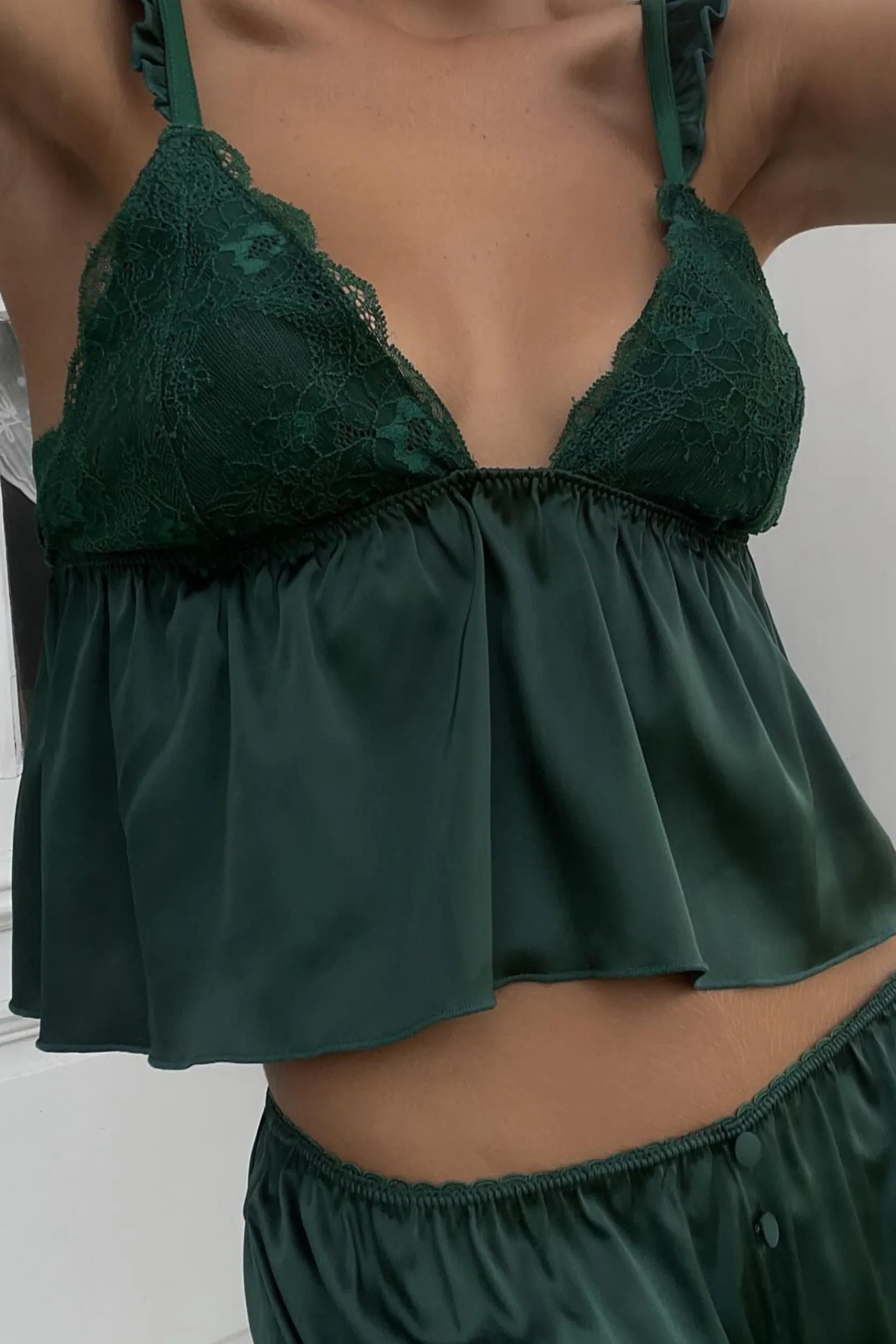 Kat The Label Hanna Camisole Forest Green | Camis