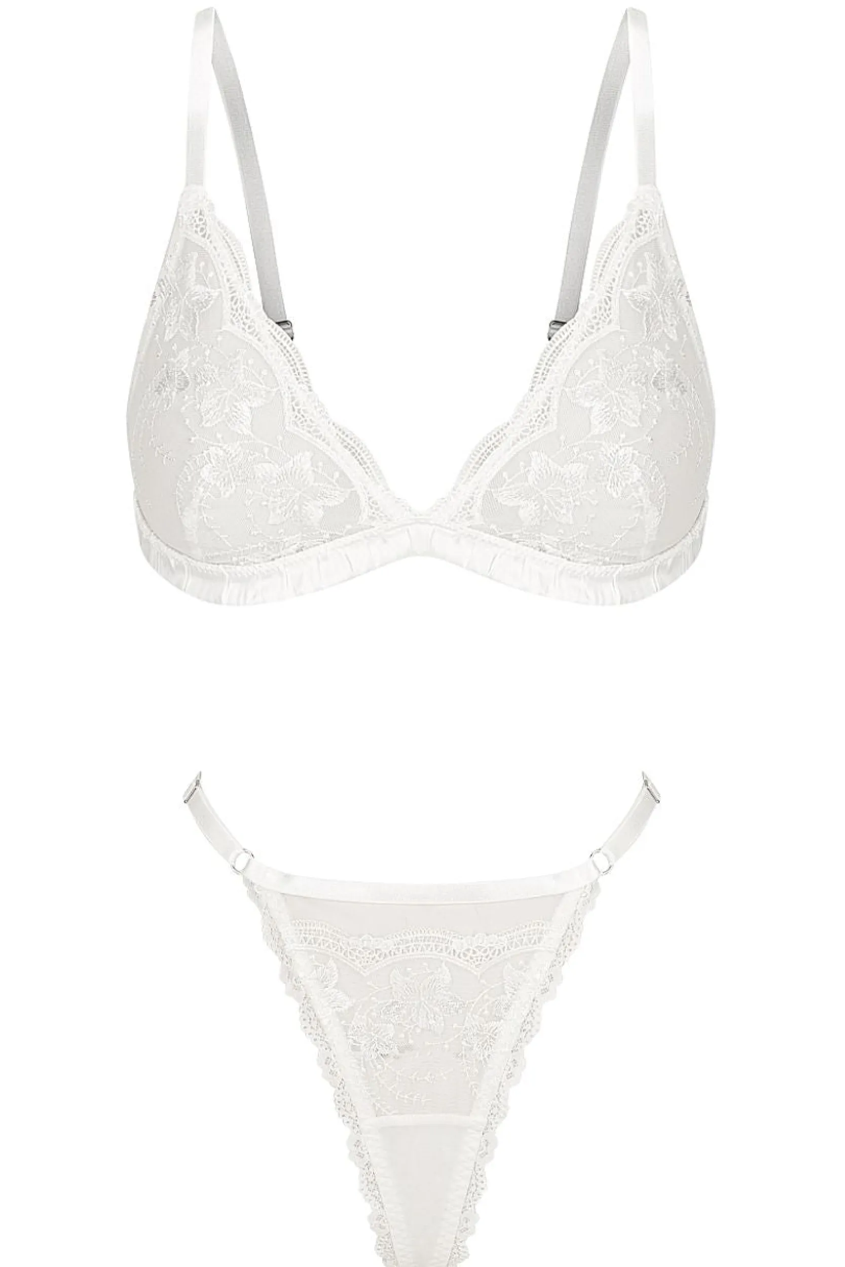 Kat The Label Mabel Bralette Set White | Lingerie | Bralette Sets
